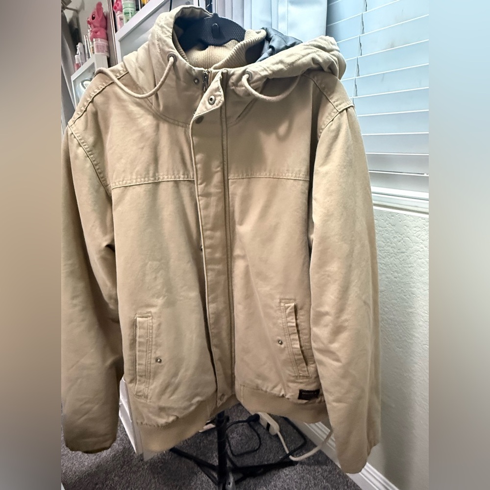 Quiksilver Men's Beige Hooded Jacket